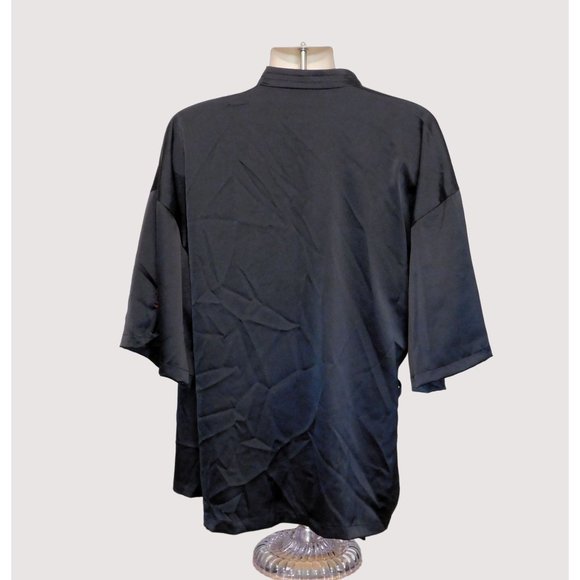 Zune ZX Dark of the Moon Kimono Unisex Large Black Red Embroidery Short Sleeve - Picture 3 of 8